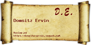 Domsitz Ervin névjegykártya